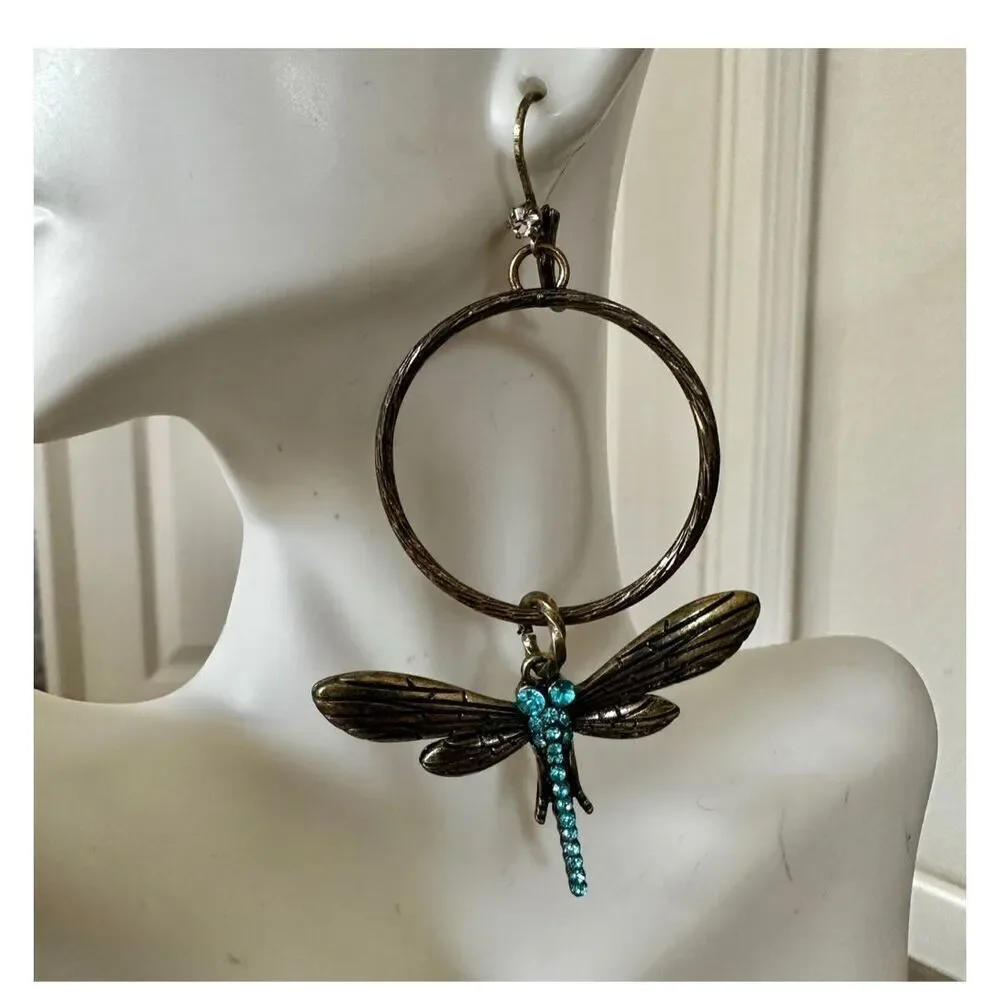 Betsey Johnson vintage dragonfly earrings